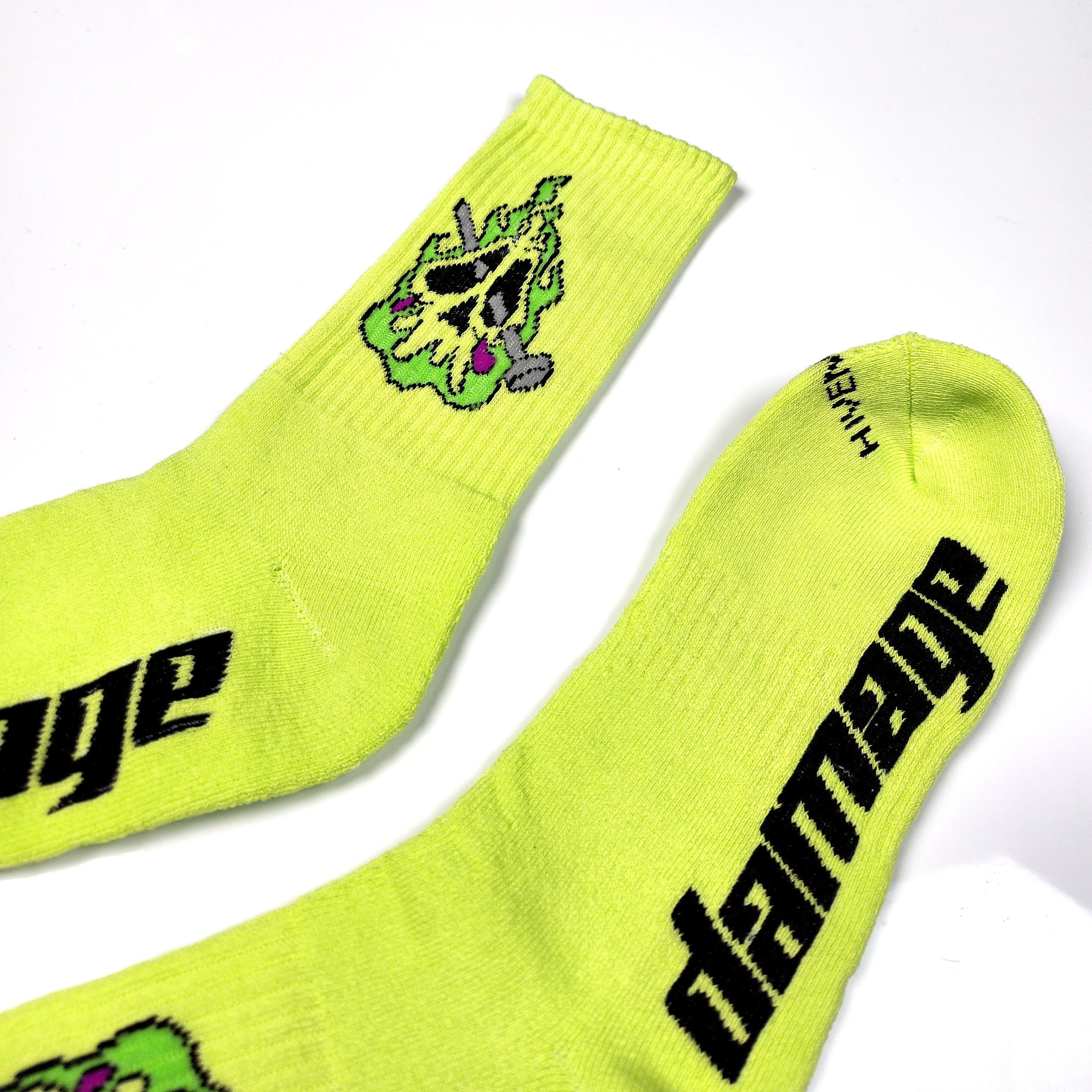 Neon Skull HIVEMIND x DAMAGE Socks