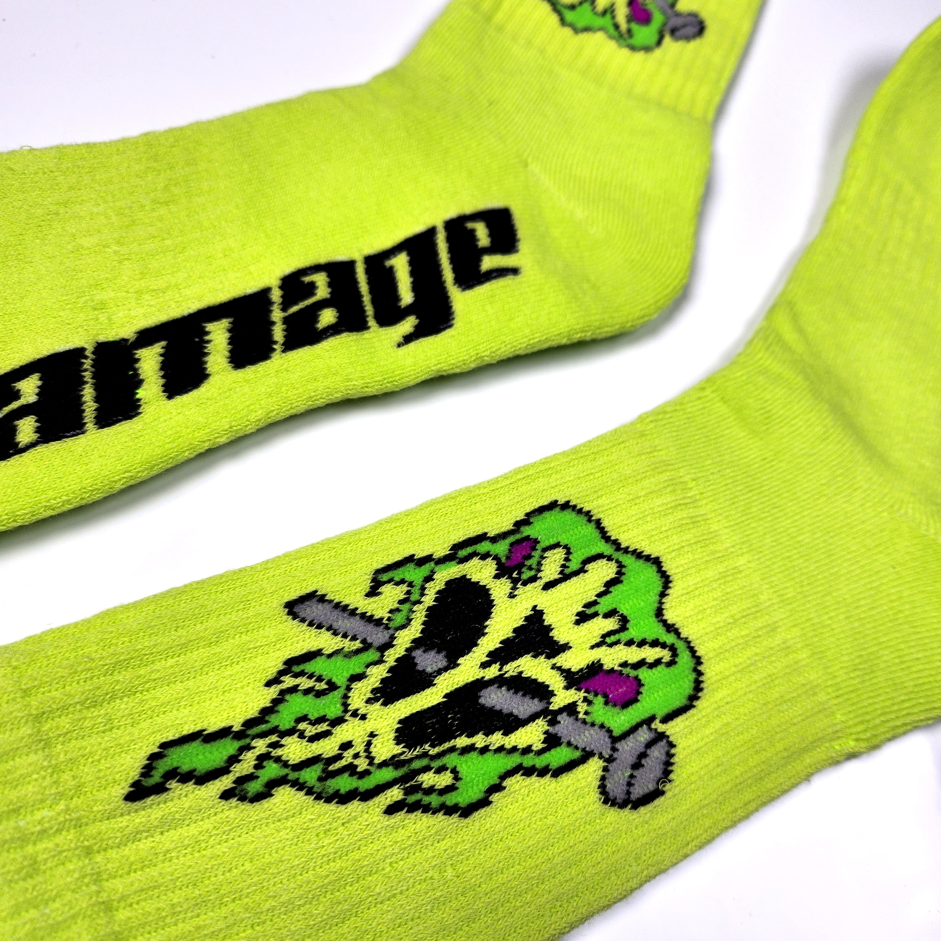 Neon Skull HIVEMIND x DAMAGE Socks